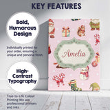 Personalised Name Cute Christmas Gnome Custom  Modern Room Accent Elegant Feature Canvas Wall Art Print Decor Picture Ready to Hang