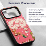 Cute Christmas Gnome Reindeer Snowman Gift Coral Custom Name Protective Phone Case Mobile Cover Durable Everyday Smartphone Shock Resistant