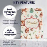 Personalised Name Cute Christmas Deer Custom Modern Room Accent Creative Decorator Style Canvas Wall Art Print Decor Picture Ready to Hang