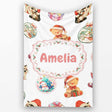 Cute Christmas Cat Teddy Bear Bauble Gift Seamless Pattern White  Personalised Custom Name Super Soft Fleece Blanket Bed Sofa Throw