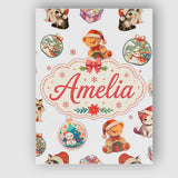 Personalised Name Cute Gingerbread Man Custom  Modern Room Accent Elegant Feature Canvas Wall Art Print Decor Picture Ready to Hang