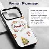 Cute Gingerbread Man Candy Cane Cookie Seamless Custom Name Protective Phone Case Mobile Cover Durable Everyday Smartphone Shock Resistant