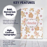 Personalised Name Cute Gingerbread Cookies Custom  Unique Gift Idea Elegant Feature Canvas Wall Art Print Decor Picture Ready to Hang