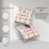 Custom Name Cute Gingerbread Cookies Candy Sweets House Seamless Square Filled Cushion Throw Pillow Sofa Bed Home Decor Zip Washable UK Made