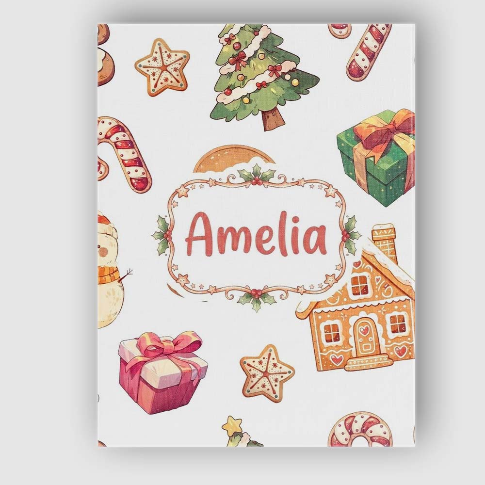Personalised Name Gingerbread Cookies Candy Custom  Bespoke Interior Contemporary Canvas Wall Art Print Decor Picture Ready to Hang