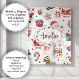 Personalised Name Cute Santa Claus Mrs Custom  Modern Room Accent Elegant Feature Canvas Wall Art Print Decor Picture Ready to Hang