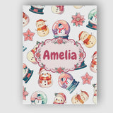 Personalised Name Cute Snowman Snow Globe Custom  Unique Gift Idea Elegant Feature Canvas Wall Art Print Decor Picture Ready to Hang