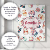 Personalised Name Cute Snowman Snow Globe Custom  Unique Gift Idea Elegant Feature Canvas Wall Art Print Decor Picture Ready to Hang