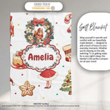 Cute Nutcracker Wreath Squirrel Cake Confetti Seamless Pattern  Personalised Custom Name Super Soft Fleece Blanket Bed Sofa Throw