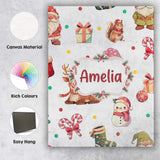Personalised Name Cute Christmas Gnome Custom  Modern Room Accent Elegant Feature Canvas Wall Art Print Decor Picture Ready to Hang