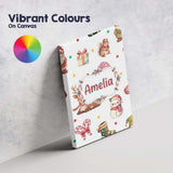 Personalised Name Cute Christmas Gnome Custom  Modern Room Accent Elegant Feature Canvas Wall Art Print Decor Picture Ready to Hang