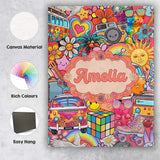 Personalised Name Hippie Van Rainbow Custom Premium Decorative Design Modern Room Accent Canvas Wall Art Print Decor Picture Ready to Hang