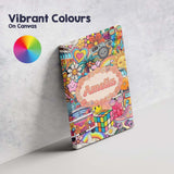 Personalised Name Hippie Rainbow Smileys Custom  Unique Gift Idea Elegant Feature Canvas Wall Art Print Decor Picture Ready to Hang