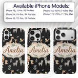 Watercolor Safari Jungle Animals Giraffe Lion Custom Name Protective Phone Case Mobile Cover Durable Everyday Smartphone Shock Resistant