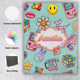 Personalised Name Smiley Roller Skate Game Custom  Unique Gift Idea Elegant Feature Canvas Wall Art Print Decor Picture Ready to Hang
