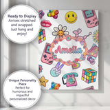 Personalised Name Gummy Bear Rainbow Roller Custom  Bespoke Interior Contemporary Canvas Wall Art Print Decor Picture Ready to Hang