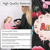 Gummy Bear Rainbow Roller Skate Deep Black Background Seamless  Personalised Custom Name Super Soft Fleece Blanket Bed Sofa Throw
