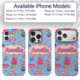 Gummy Bear Rainbow Roller Skate Printed Design Custom Name Protective Phone Case Mobile Cover Durable Everyday Smartphone Shock Resistant