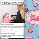 Gummy Bear Rainbow Roller Skate Soft Blue Background Seamless  Personalised Custom Name Super Soft Fleece Blanket Bed Sofa Throw