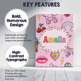 Personalised Name Gummy Bear Rainbow Roller Custom  Bespoke Interior Contemporary Canvas Wall Art Print Decor Picture Ready to Hang