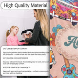 Hippie Van Camera Guitar Floral Travel Peach Background Seamless  Personalised Custom Name Super Soft Fleece Blanket Bed Sofa Throw