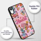 Hippie Van Guitar Floral Travel Printed Design Custom Name Protective Phone Case Mobile Cover Durable Everyday Smartphone Shock Resistant