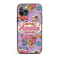 Hippie Van Guitar Floral Travel Purple Background Custom Name Protective Phone Case Mobile Cover Durable Everyday Smartphone Shock Resistant