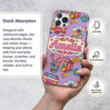 Hippie Van Guitar Floral Travel Purple Background Custom Name Protective Phone Case Mobile Cover Durable Everyday Smartphone Shock Resistant