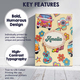 Personalised Name Hippie Camera Guitar Custom  Modern Room Accent Elegant Feature Canvas Wall Art Print Decor Picture Ready to Hang