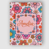 Personalised Name Cute Floral Flowers on Custom  Unique Gift Idea Elegant Feature Canvas Wall Art Print Decor Picture Ready to Hang