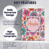Personalised Name Cute Floral Flowers on Custom  Unique Gift Idea Elegant Feature Canvas Wall Art Print Decor Picture Ready to Hang
