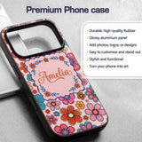 Cute Floral Flowers on Blush Pink Background Custom Name Protective Phone Case Mobile Cover Durable Everyday Smartphone Shock Resistant