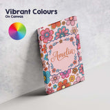 Personalised Name Cute Floral Flowers on Custom  Unique Gift Idea Elegant Feature Canvas Wall Art Print Decor Picture Ready to Hang
