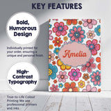 Personalised Name Cute Floral Flowers on Custom  Unique Gift Idea Elegant Feature Canvas Wall Art Print Decor Picture Ready to Hang