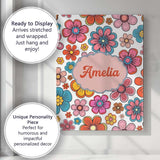 Personalised Name Cute Floral Flowers on Custom  Unique Gift Idea Elegant Feature Canvas Wall Art Print Decor Picture Ready to Hang