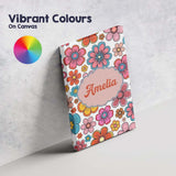 Personalised Name Cute Floral Flowers on Custom  Unique Gift Idea Elegant Feature Canvas Wall Art Print Decor Picture Ready to Hang