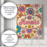 Personalised Name Cute Floral Flowers on Custom  Unique Gift Idea Elegant Feature Canvas Wall Art Print Decor Picture Ready to Hang