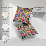 Custom Name Cute Van Rainbow Toys Collage Seamless Pattern Name Square Filled Cushion Throw Pillow Sofa Bed Home Decor Zip Washable UK Made