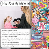 Cute Hippie Van Rainbow Toys Collage Pink Background Seamless  Personalised Custom Name Super Soft Fleece Blanket Bed Sofa Throw