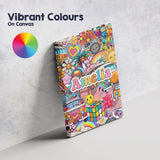 Personalised Name Cute Hippie Van Rainbow Custom  Unique Gift Idea Elegant Feature Canvas Wall Art Print Decor Picture Ready to Hang