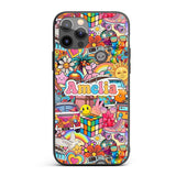 Hippie Van Rainbow Toys Collage Light Yellow Custom Name Protective Phone Case Mobile Cover Durable Everyday Smartphone Shock Resistant