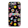 Cute Kawaii Toys Black Background Printed Design Custom Name Protective Phone Case Mobile Cover Durable Everyday Smartphone Shock Resistant