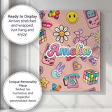 Personalised Name Toys Smiley Roller Skate Custom  Unique Gift Idea Elegant Feature Canvas Wall Art Print Decor Picture Ready to Hang