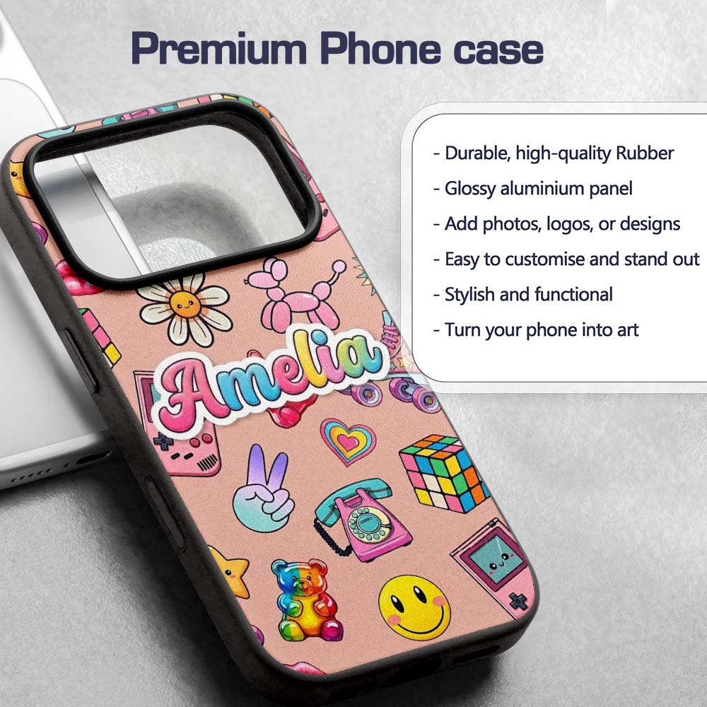 Toys Smiley Roller Skate Beige Printed Design Custom Name Protective Phone Case Mobile Cover Durable Everyday Smartphone Shock Resistant