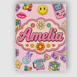 Personalised Name Toys Smiley Roller Skate Custom  Unique Gift Idea Elegant Feature Canvas Wall Art Print Decor Picture Ready to Hang