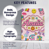Personalised Name Toys Smiley Roller Skate Custom  Unique Gift Idea Elegant Feature Canvas Wall Art Print Decor Picture Ready to Hang