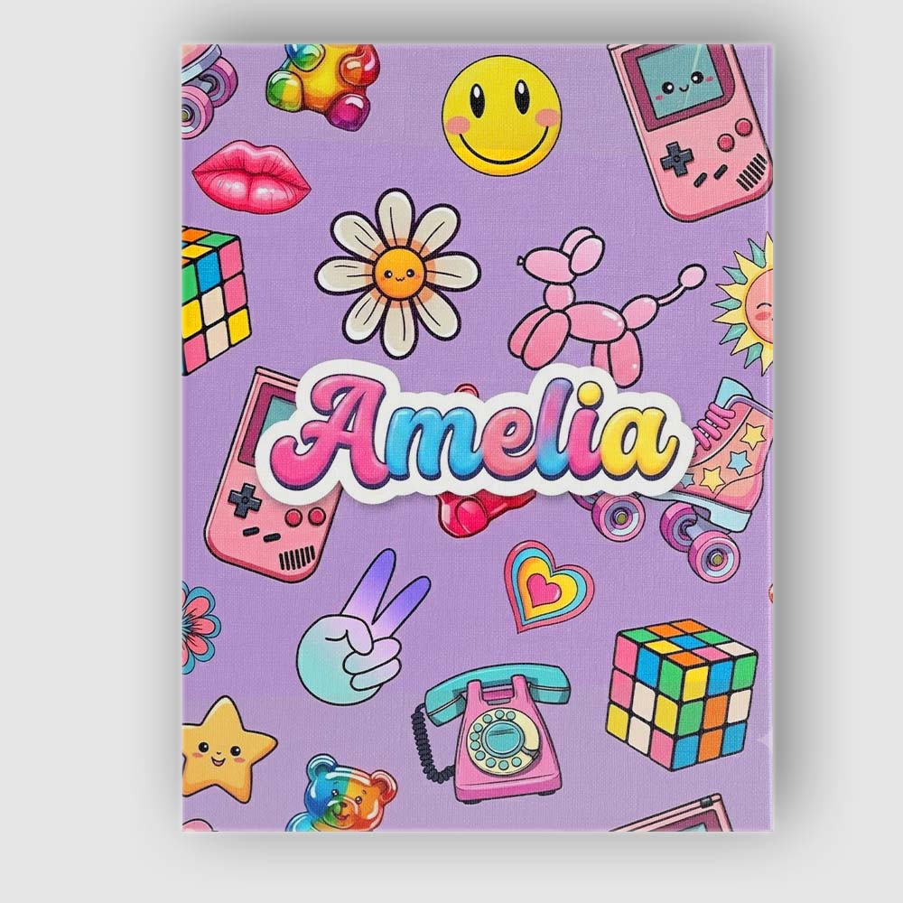 Personalised Name Toys Smiley Roller Skate Custom  Unique Gift Idea Elegant Feature Canvas Wall Art Print Decor Picture Ready to Hang