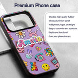 Toys Smiley Roller Skate Purple Printed Design Custom Name Protective Phone Case Mobile Cover Durable Everyday Smartphone Shock Resistant