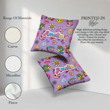 Custom Name Toys Smiley Roller Skate Background Seamless Pattern Square Filled Cushion Throw Pillow Sofa Bed Home Decor Zip Washable UK Made