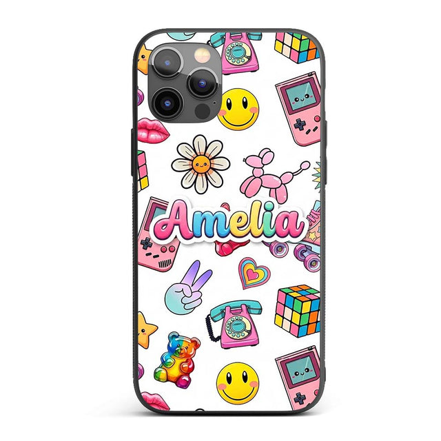 Gummy Bear Rainbow Roller Skate Lightning Grey Custom Name Protective Phone Case Mobile Cover Durable Everyday Smartphone Shock Resistant